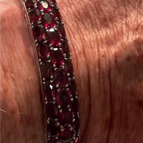 Rhodolite Garnet SS  filigree bracelet - Picture 10 of 12
